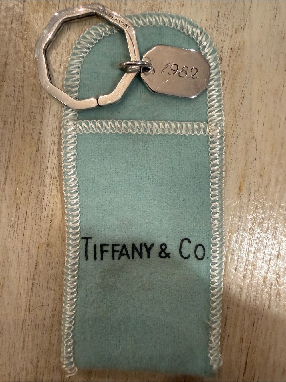 Tiffany & Co. Octagon Key Ring with 1982 and A&S tag - Picture 2 of 10